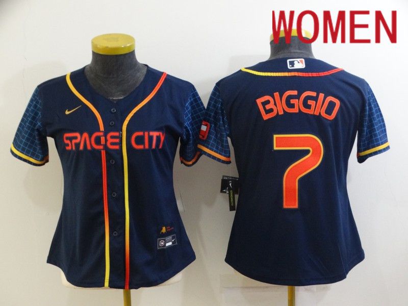 Women Houston Astros #7 Biggio Blue City Edition Game Nike 2022 MLB Jersey->san francisco giants->MLB Jersey